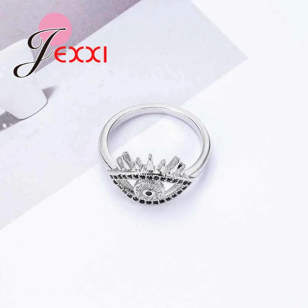 Кольцо в форме глаза из серебра 925 пробы с кристаллами|925 sterling silver jewelry|silver jewelryring |