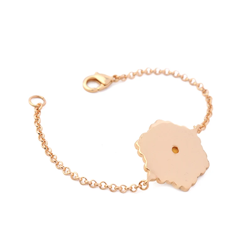 Милый белый и желтый большой женский браслет-цепочка с простыми звеньями