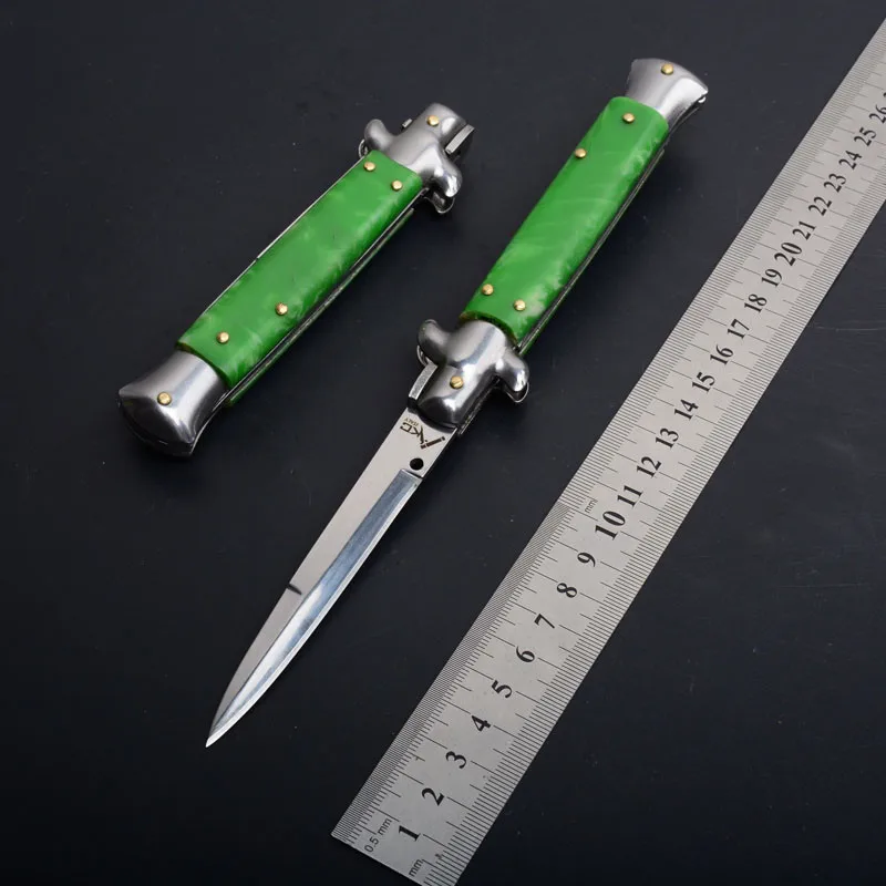 Новый Складной нож 440C Лезвие сталь + акриловая ручка карманный Открытый походный