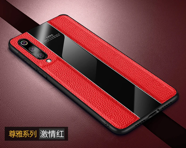 Роскошный чехол из натуральной кожи для Xiaomi mi 9, стеклянная задняя крышка для Xiao mi 9se mi 9, мягкий ТПУ бампер для Xiao mi 9
