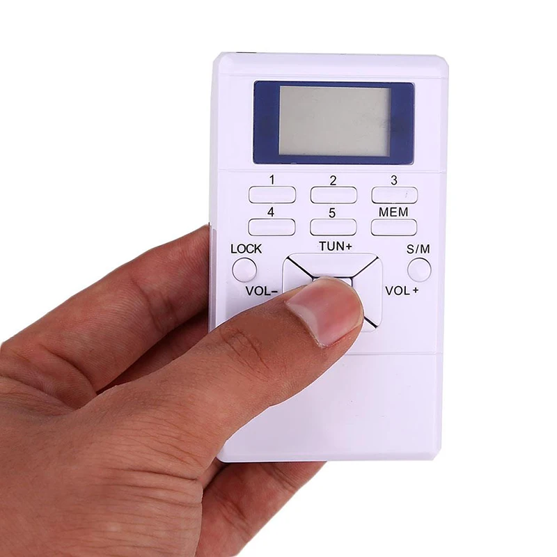 Мини FM радио с наушником цифровой дисплей двухканальный однодиапазонный