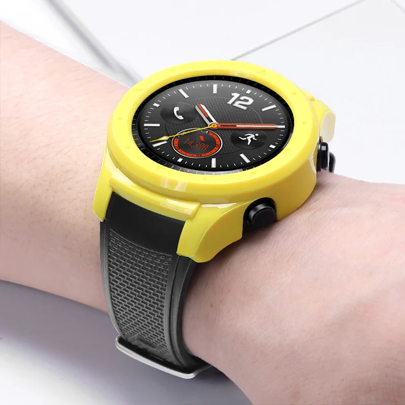 yellow Чехол для часов для huawei Watch 2 сменный корпус силиконовый защитный чехол с защитой от царапин чехол для huawei - Цвет: yellow