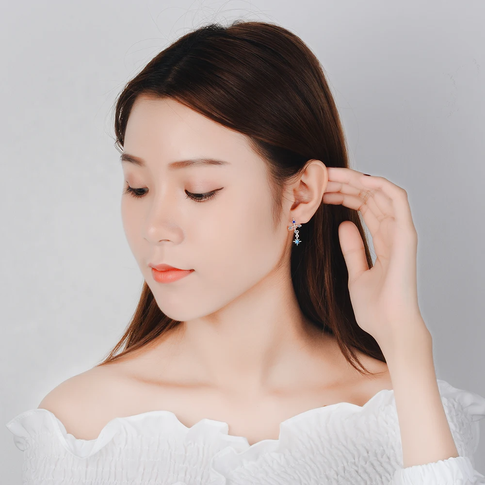 Punk Statement 925 Sterling Silver Earrings Hand Love Heart For Women Ear Studs Party Wedding Jewelry Pendientes | Украшения и