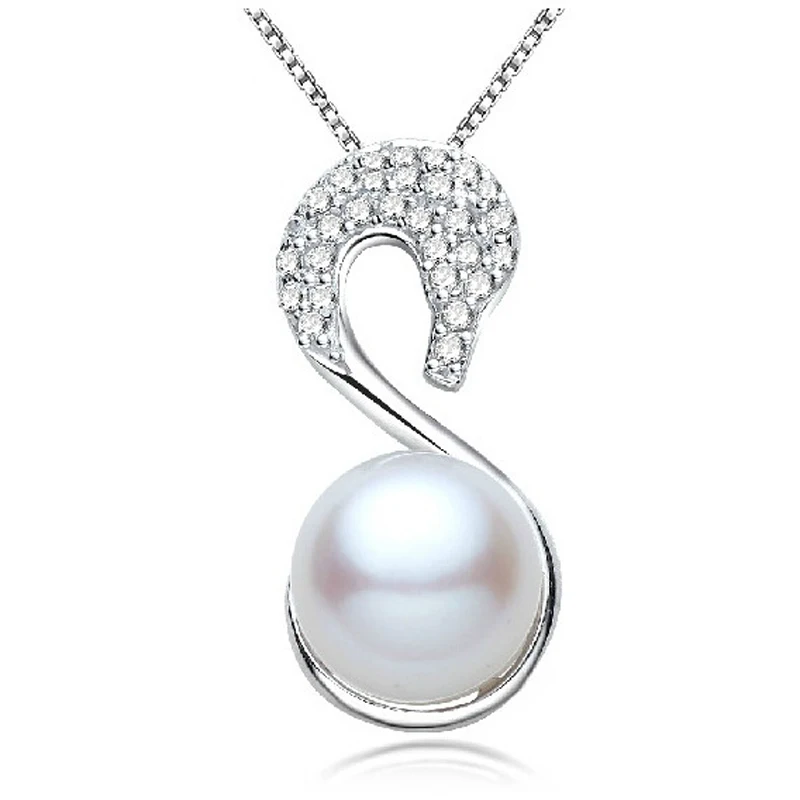 Женское ожерелье из серебра 925 пробы с натуральным пресноводным жемчугом|pendants for women|freshwater pearl necklacefashion necklace |