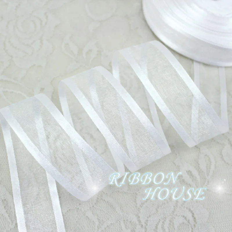 (50 ярдов/рулон) 25 мм широкая шелковая кружевная лента из органзы оптовая продажа