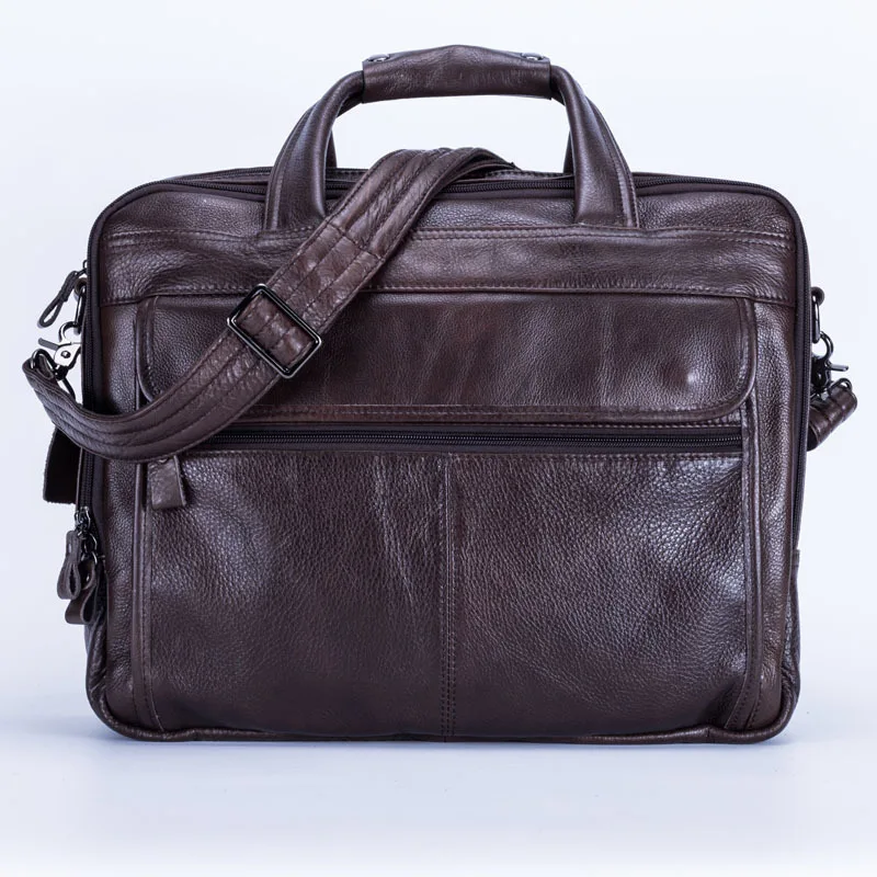 brown Мужской портфель из натуральной кожи, S663-40, мужская сумка на одно плечо, сумка через плечо, 15 дюймов, сумка для ноутбука - Цвет: brown