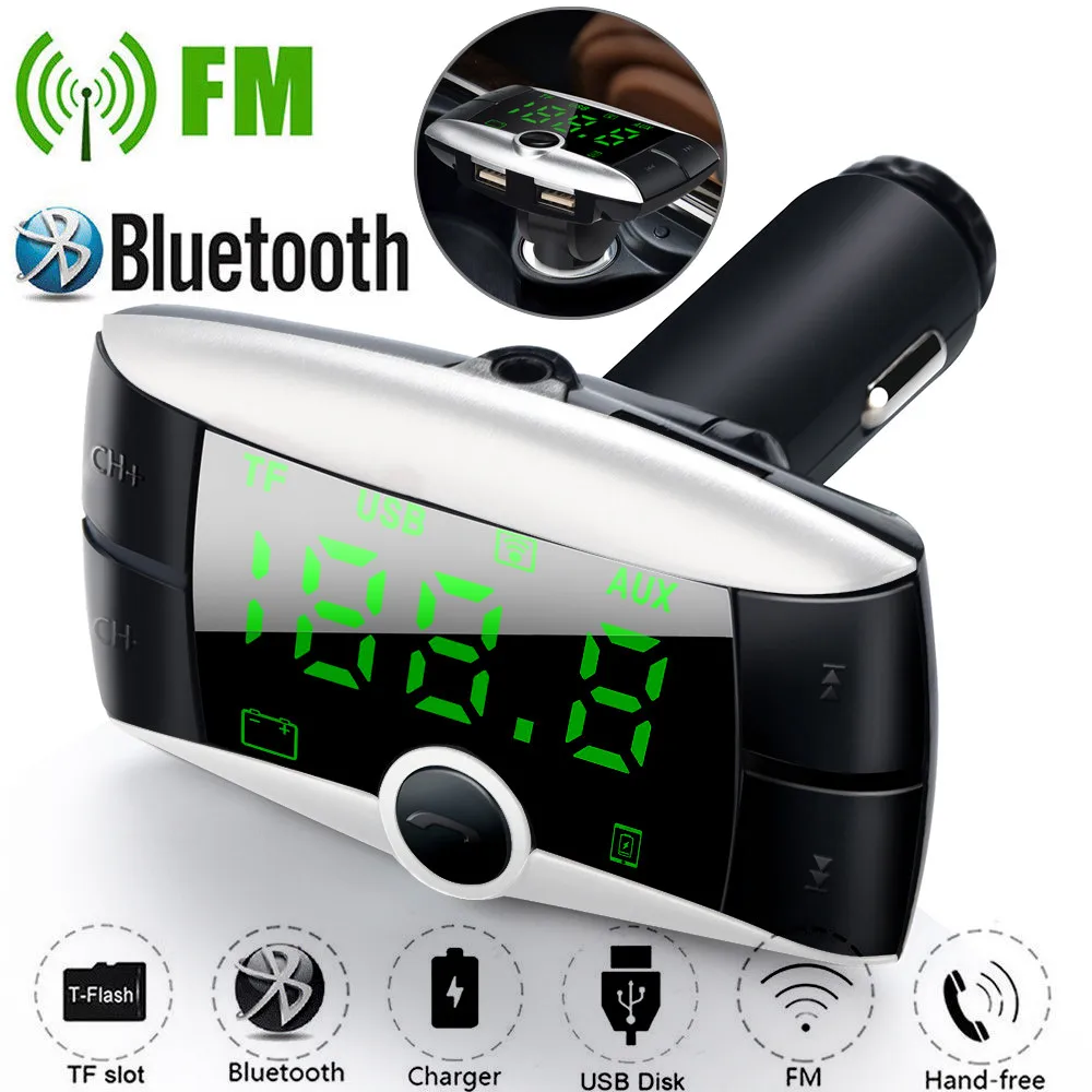 Rose gold Автомобильный MP3-плеер FM беспроводной Bluetooth fm-передатчик модулятор Автомобильный комплект MP3-плеер двойной USB зарядное устройство для автомобиля - Формат цифровых медиаданных: Rose gold
