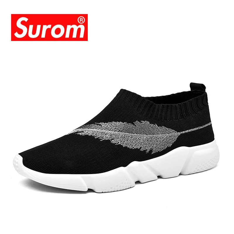 SUROM, брендовые летние мужские носки, кроссовки, дышащая сетка, мужская повседневная обувь, слипоны, носки, обувь, лоферы для мальчиков, супер светильник, носки, кроссовки