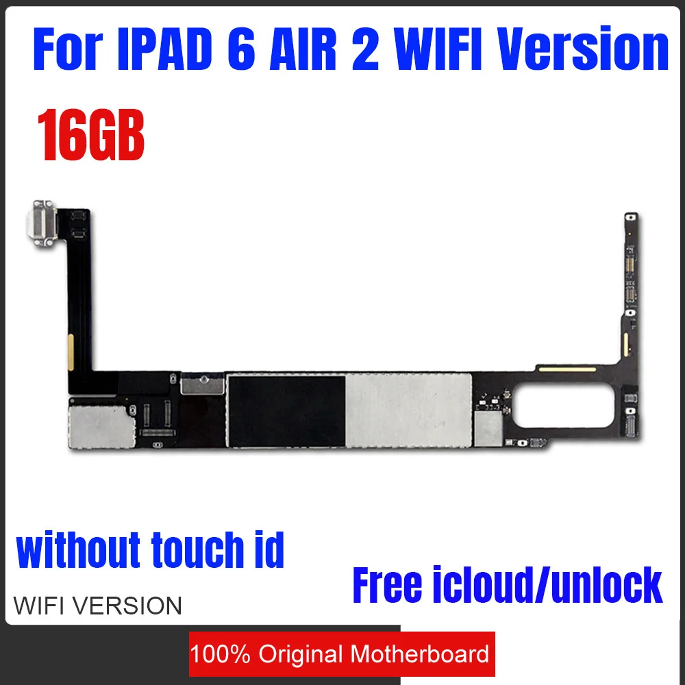 Wifi-4G версия для Ipad 6/Air 2 материнская плата 16 ГБ, разблокирован с/без touch ID с полными ЧИПАМИ Wifi A1566
