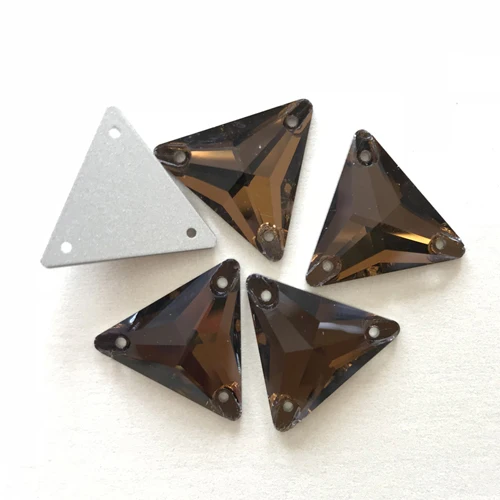 Smoked Topaz YANRUO 3270 треугольник DIY Швейные Хрустальные Стразы шьют на бусины из камня и стекла Стразы с плоской задней частью для одежды - Цвет: Smoked Topaz