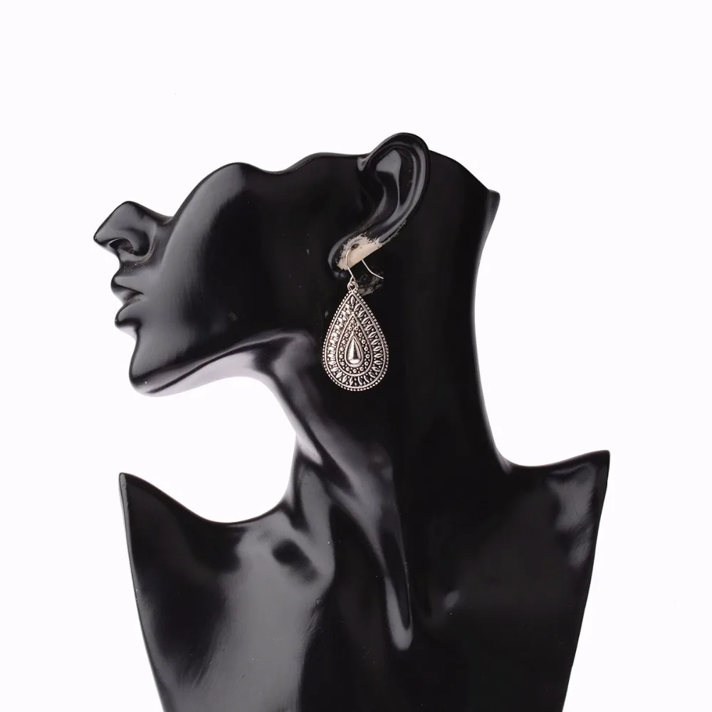 Этнические золотистые/Серебристые серьги в форме капли воды ювелирные изделия