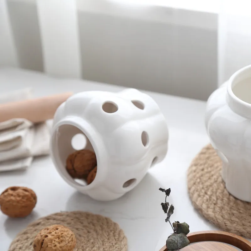 Творческий бамбуковый чехол керамические банки для хранения красивая форма