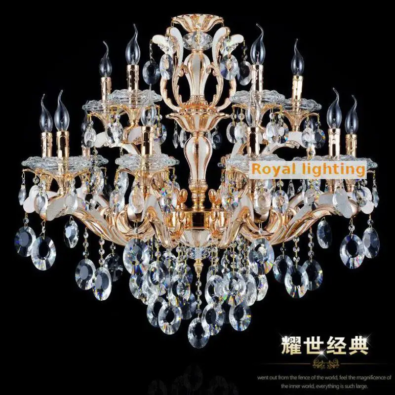 Золотая люстра для вестибюля отеля лампа в форме свечи церкви виллы студии кафе