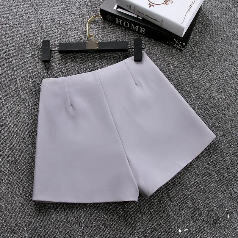 Шорты женские с завышенной талией повседневные модные короткие штаны черные