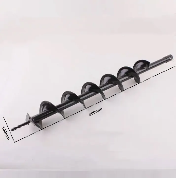 100mm X 800mm Doersupp черный 100 мм/120 мм/150 мм/250 мм 4 размера Металл шнек биты одним лезвием бит бурового инструмента для отверстие Digger копания машины - Цвет: 100mm X 800mm