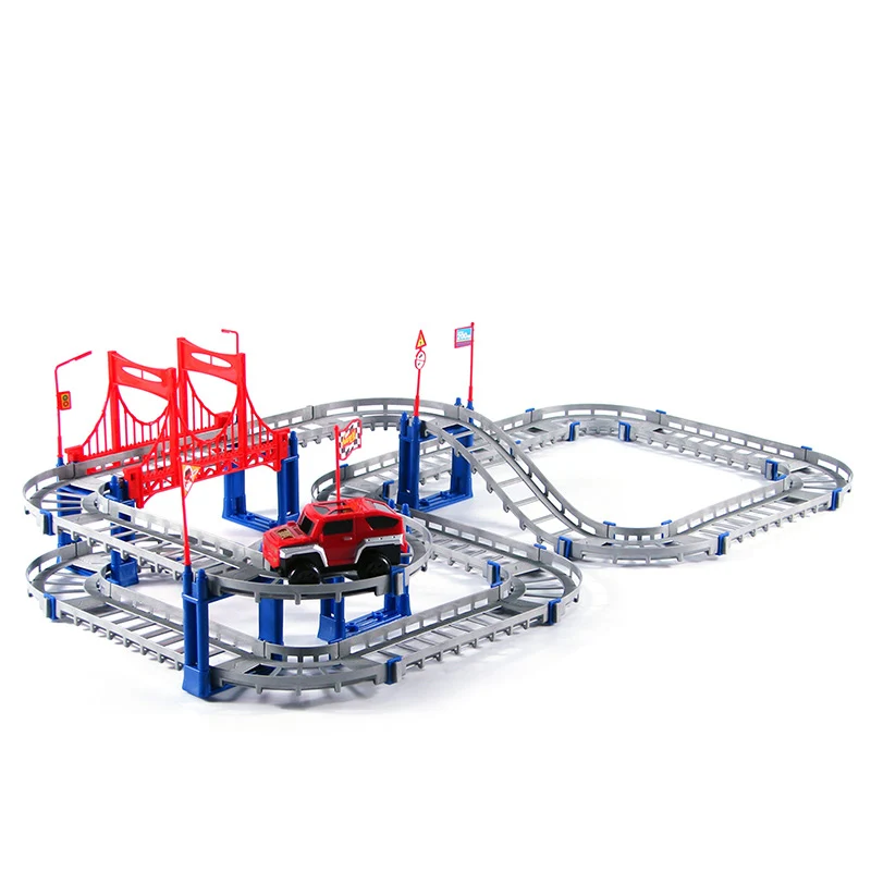 Gray Track DIY поезд трек игрушка модель гоночный автомобиль рельсы электрические дорожные строительные наборы слот Железнодорожный транспорт волшебный гибкий трек игрушки - Цвет: Gray Track