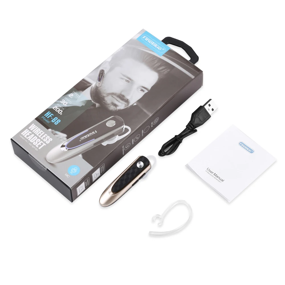 Fineblue HF 68 Bluetooth вкладыши бизнес наушники с вспомогательной гарнитуры Кабель