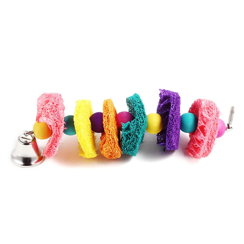 Люфы попугай стенд птицы игрушки для домашних птиц жевательные попугая птичья