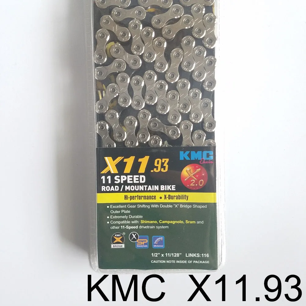 Велосипедная цепь KMC X11.93 X11 116L 11 для скоростного велосипеда с оригинальной