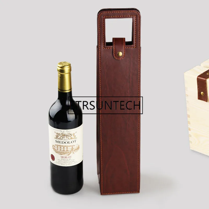 100 шт./лот роскошные портативные винные Сумки из искусственной кожи упаковочный