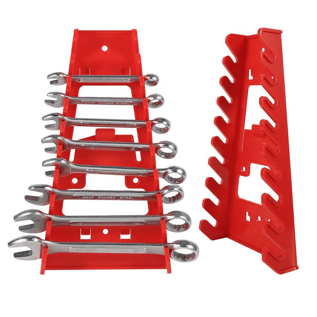 

Wall Mounted Plastic Red 9 Slot Wrenches Rack Standard Organizer Holder Tools Storage Rack Rail Tray