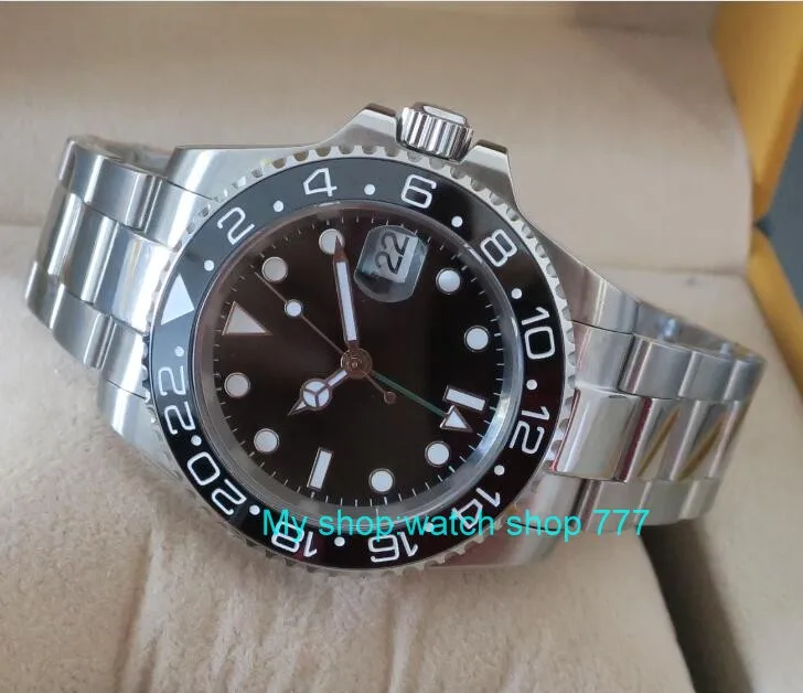 Часы наручные PARNIS GMT Мужские механические 40 мм с сапфировым стеклом | Наручные