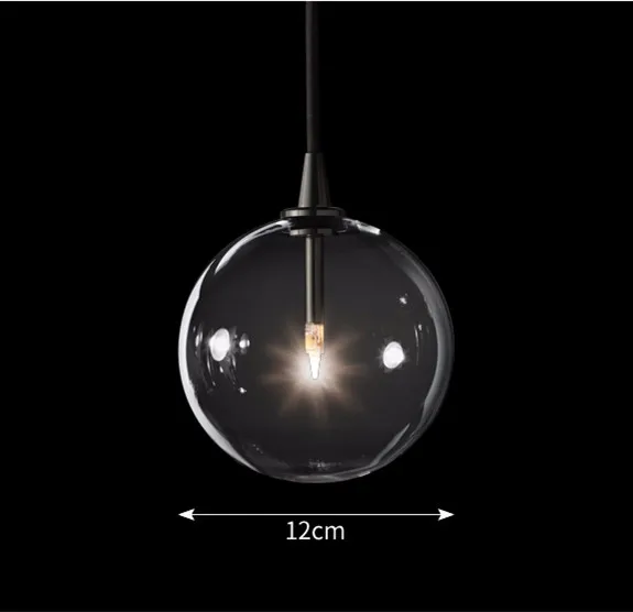 1 light D12cm Американский RH золото/черный металл G4 Led люстра прозрачный стеклянный кулон светильник-люстра в виде подсвечника Led Luminarias Lamparas светильники - Цвет абажура: 1 light D12cm