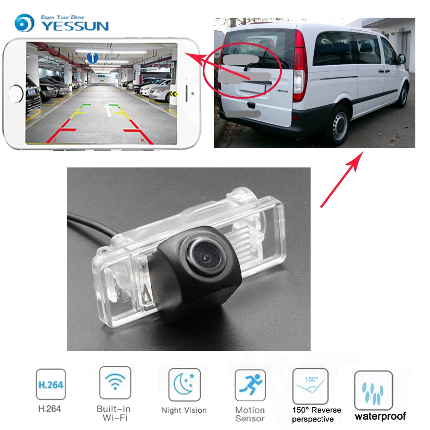 YESSUN New Ariival car HD Parking Reverse wireless Camera for Mercedes Benz Sprinter 2006~2013 Waterproof 150 Degree HD Video