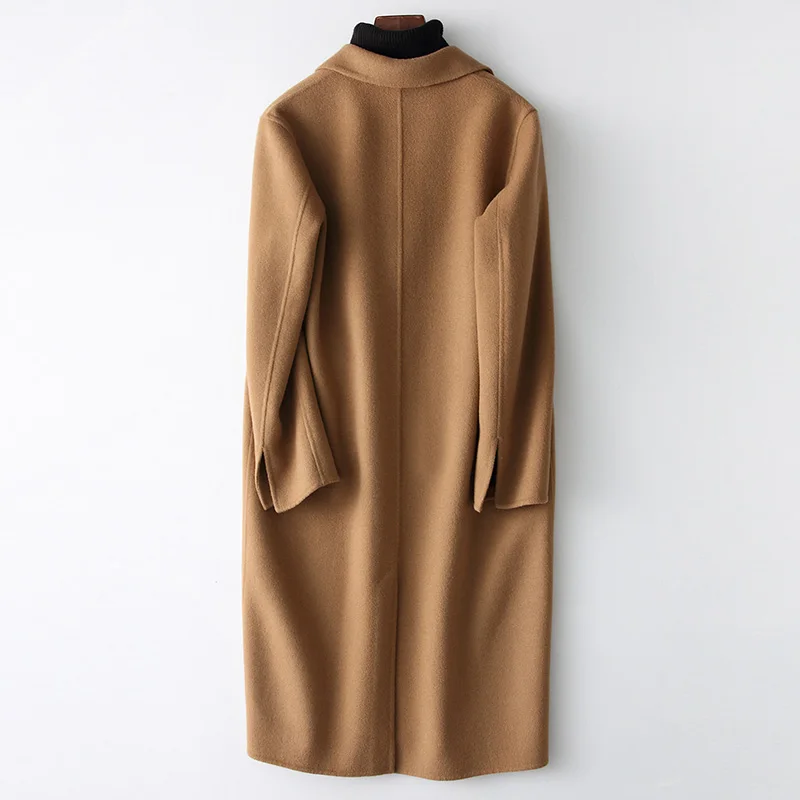 AYUNSUE, классическое пальто из верблюжьей шерсти на одной пуговице, длинное зимнее пальто для женщин, повседневный Тренч для женщин, casacas para mujer 38052, WYQ1428