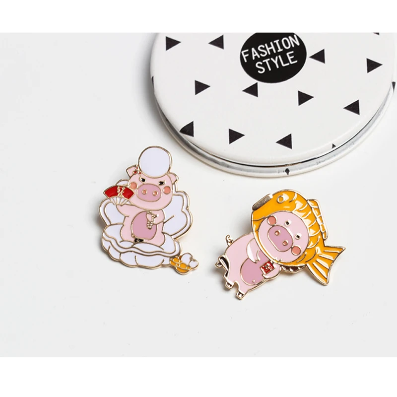 2019 Милые Броши в виде поросенка эмалированные металлические Акриловые броши