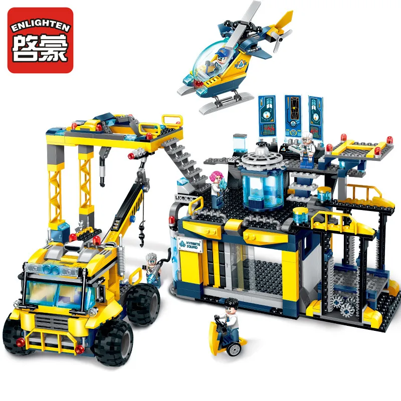 Enlighten строительный инженерный строительный блок Technic Kyanite Squad Ploration Base 5 фигурок 753 шт. развивающие Кирпичи Игрушки