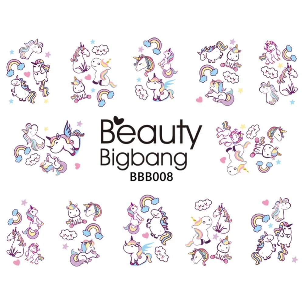 8 BeautyBigBang 1 лист наклейки для нейл-арта s наклейки Дизайн тропический Фламинго лист ананаса украшение для нейл-арта стикер - Цвет: 8
