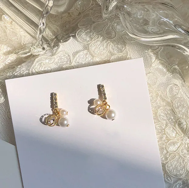 Элегантные корейские женские серьги гвоздики с искусственным жемчугом и