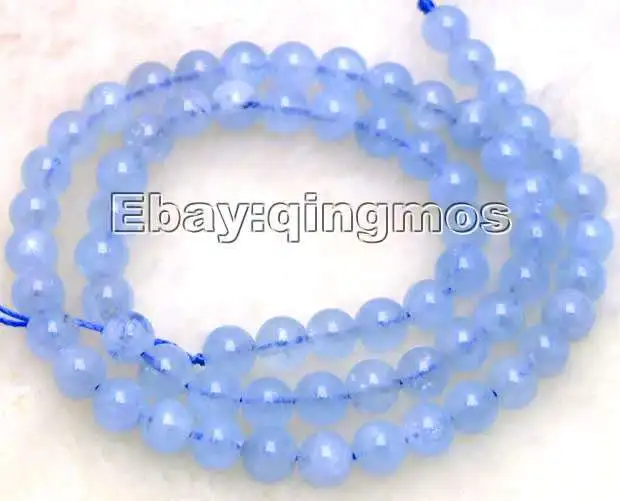 

SALE Genuine 6-7mm Round Natural High quality Blue Stone Beads 15" strand-los153