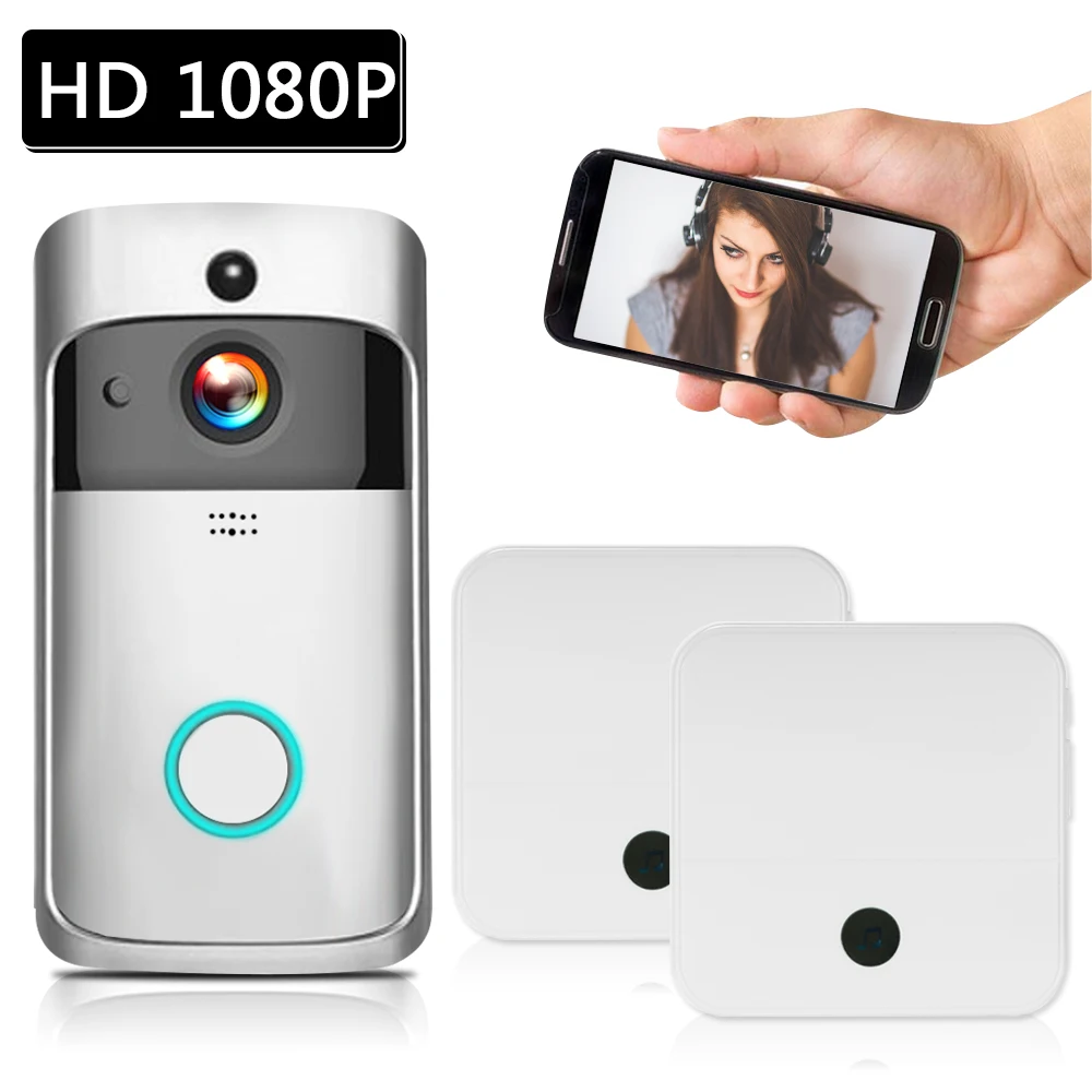 WiFi умный беспроводной дверной звонок безопасности Smart HD 1080P визуальный домофон Запись видео дверь ночного видения с дверной звонок