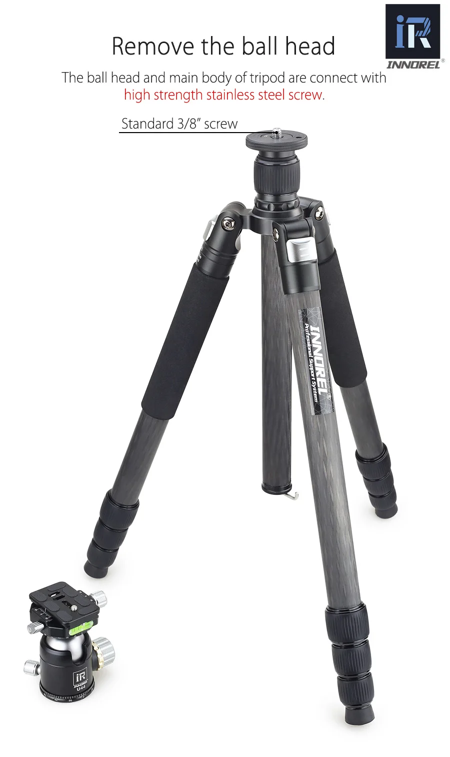 INNOREL RT85C 25 кг медведь углеродного волокна штатив для цифровой DSLR камеры сверхмощный монопод профессиональный двойной панорамный шаровой головкой