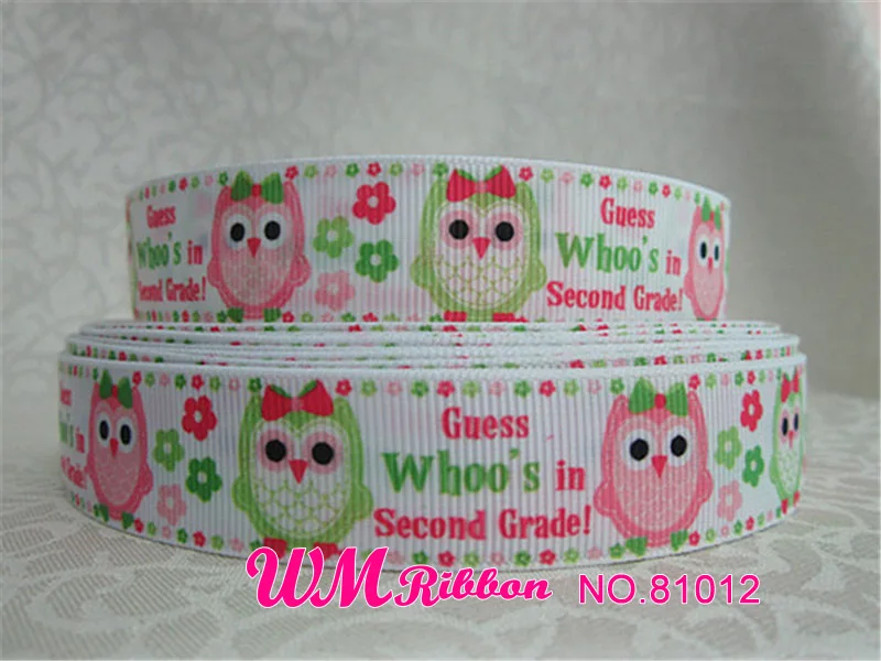Лента WM 7/8 дюймов 22 мм Happy Kids Grosgrain лента 50yds/рулон школьный номер напечатанные Индивидуальные Лямки для волос