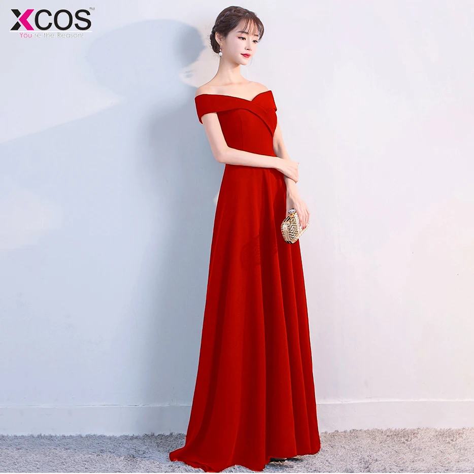С открытыми плечами бордовый вечернее платье 2019 девушки свадебные вечерние на