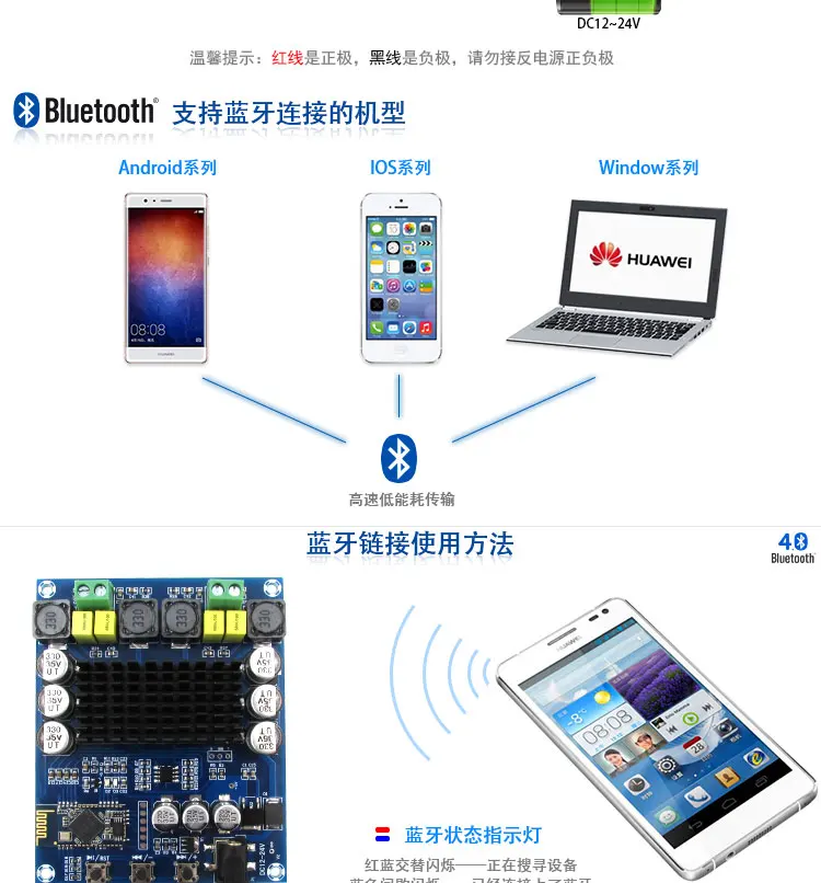 OTM548 bluetooth двойной трек 120 Вт Цифровой усилитель мощности плата TPA3116D2 bluetooth цифровой аудио усилитель плата