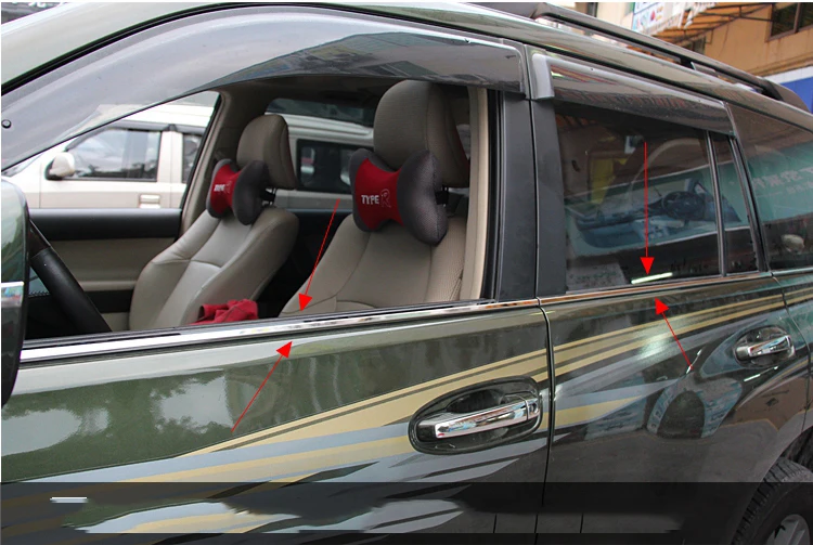 Формовочная отделка окон из нержавеющей стали для Toyota Prado FJ150 2010 2016 стеклянные