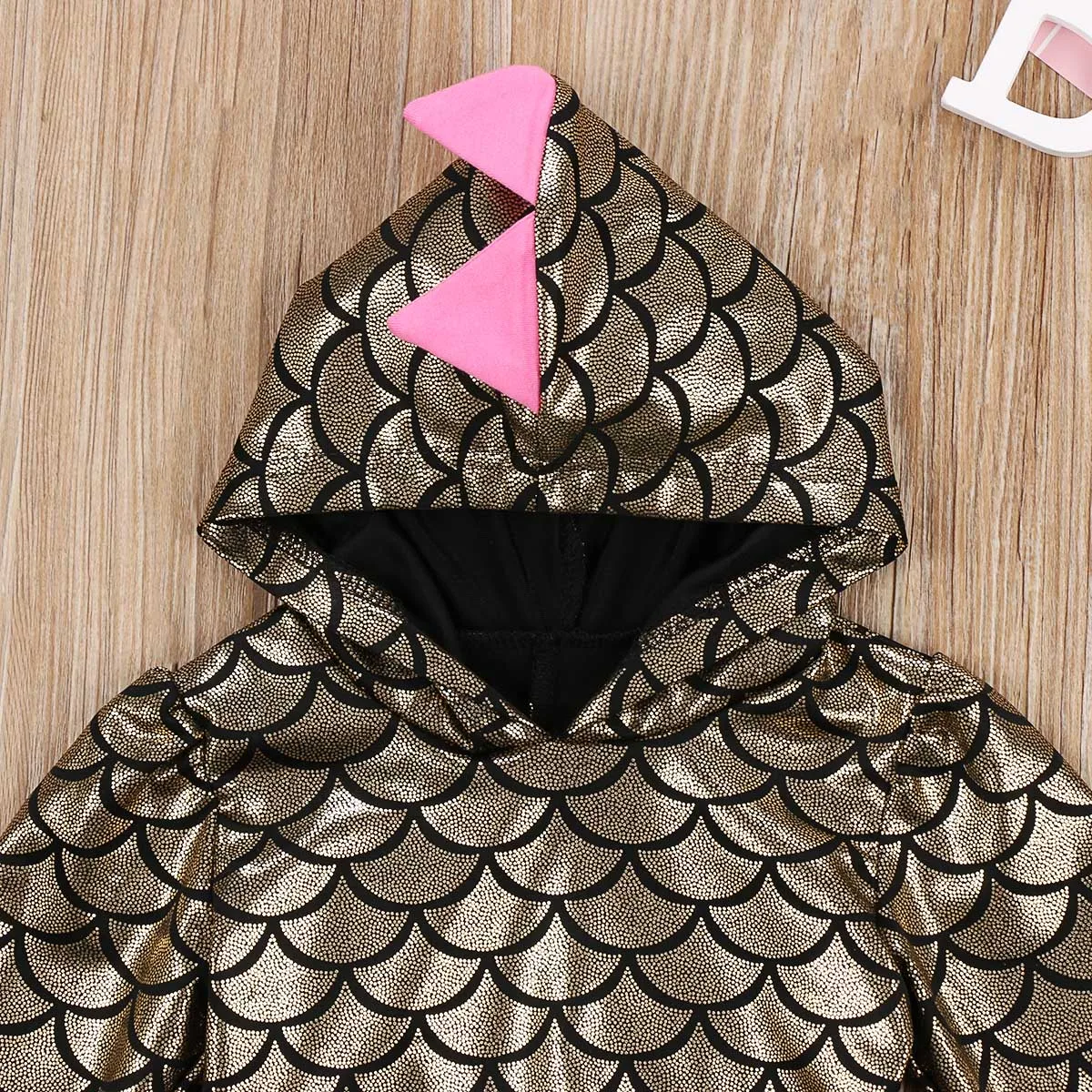 PUDCOCO Newest Hot Pop 2018 Cute Kids Little Mermaid Set Girl Princess Dinosaur Long Sleeve Hooded Dress Party Cosplay Costume | Детская