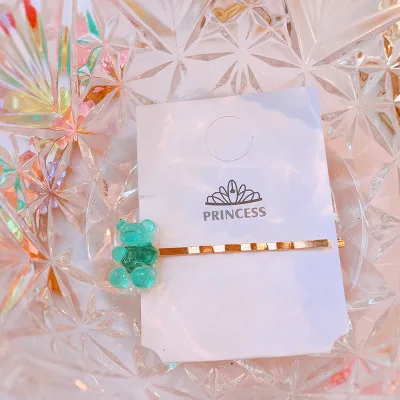HZ Новинка милая Цветная Акриловая заколка для волос Gummy Bear заколки для волос аксессуары для волос для женщин девочек детей - Цвет: 2