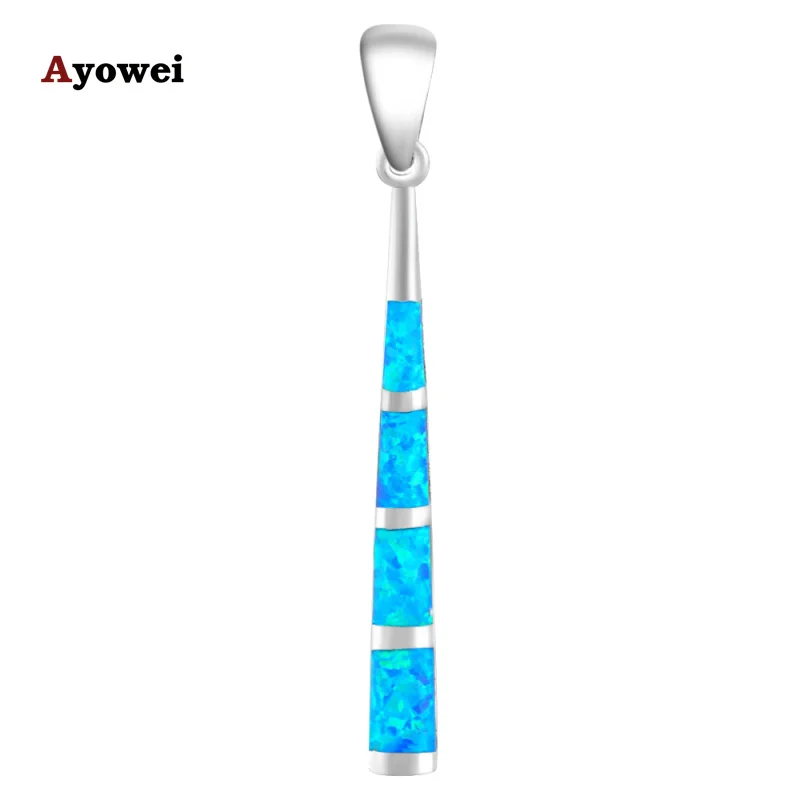 Нежный стиль длинный кулон штампованный Серебряный Классический Синий огненный