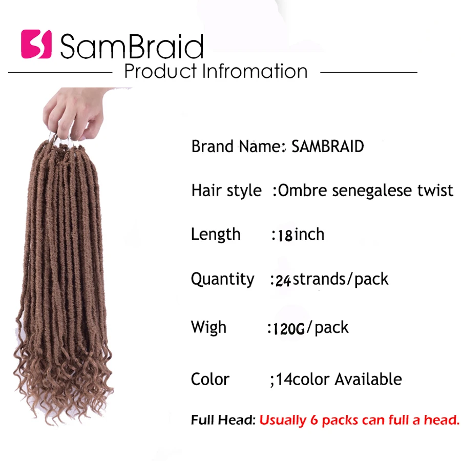 SAMBRAID Goddess Faux locs CURLY вязаные косички накладные волосы синтетические мягкие