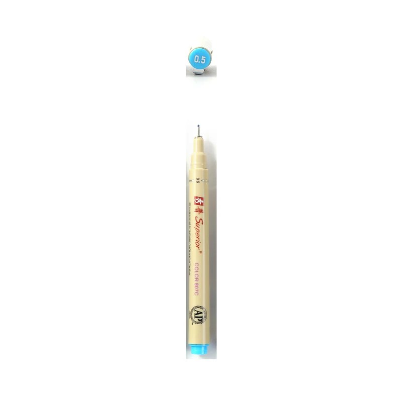 Sky Blue-0.5-mm Водостойкий Fineliner 1 и 10шт/комплект, линер нетоксичный на водной основе, разные цвета и размеры наконечников для комфортного рисования и скетчинга - Цвет: Sky Blue-0.5-mm