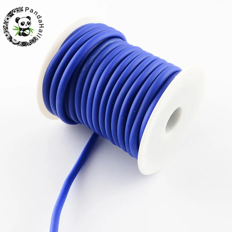 Dark Blue 5 мм Pandahall силиконовый шнур 7 цветов нить проволока для изготовления ювелирных изделий полый обернутый вокруг белого пластика Катушка Шнур около 10 м/рулон - Цвет: Dark Blue