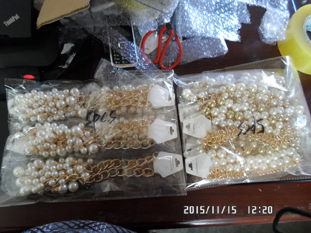 Новая модель, большая и крупная цепочка, жемчужное ожерелье золотого цвета, хорошее качество, жемчужные многослойные ожерелья для свадьбы и вечерние