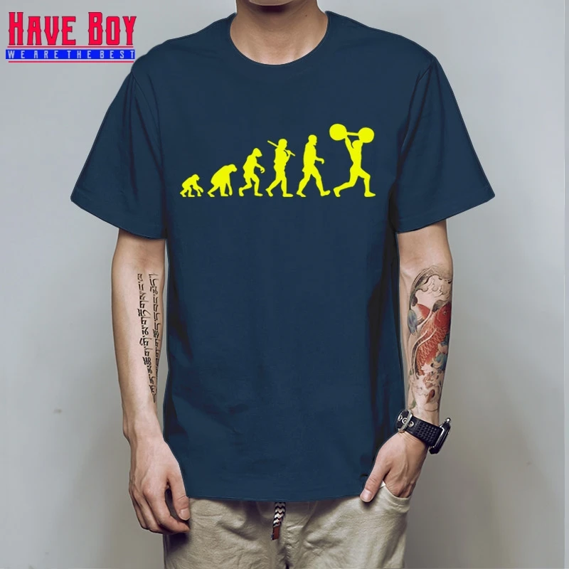 У мальчика новая Эволюция Вес подниматься Футболка Для мужчин смешно Хип-хоп