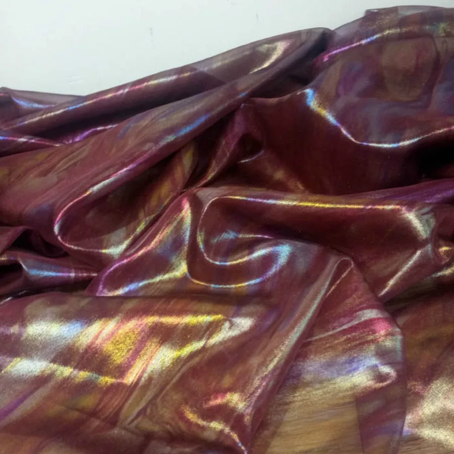 Stage Cosplay Dress Fabric Bronzed Chiffon Shiny 30D Silk Decoration Wedding Material DIY