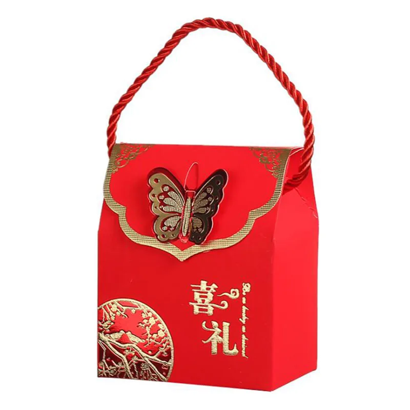 

50pcs Creative Chinese style Candy Box Gold Foil Wedding Favor and gifts souvenirs Marriage Gift Box Packaging Party Supplies